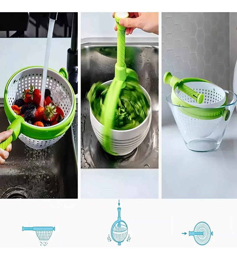 Colador Escurridor Giratorio Verduras Fruta Utensilio Cocina Diseño