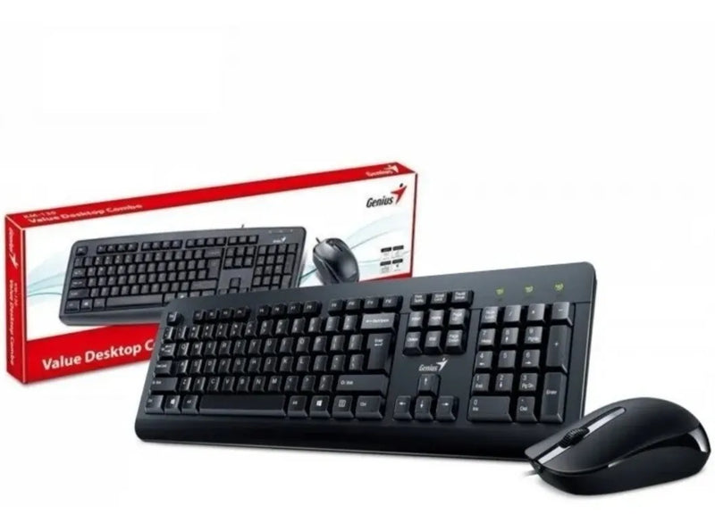 Combo Teclado Y Mouse Genius Usb Español Letra Ñ Alambrico Negro Negro