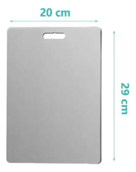 Tabla Cortar Alimentos Acero Inoxidable Antibacterial 30x20 Lisa