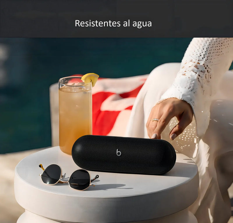 Parlante Bluetooth Beats Pill + Portátil Negro Mate 24 hrs de Autonomía Resistente al Agua Manos Libres