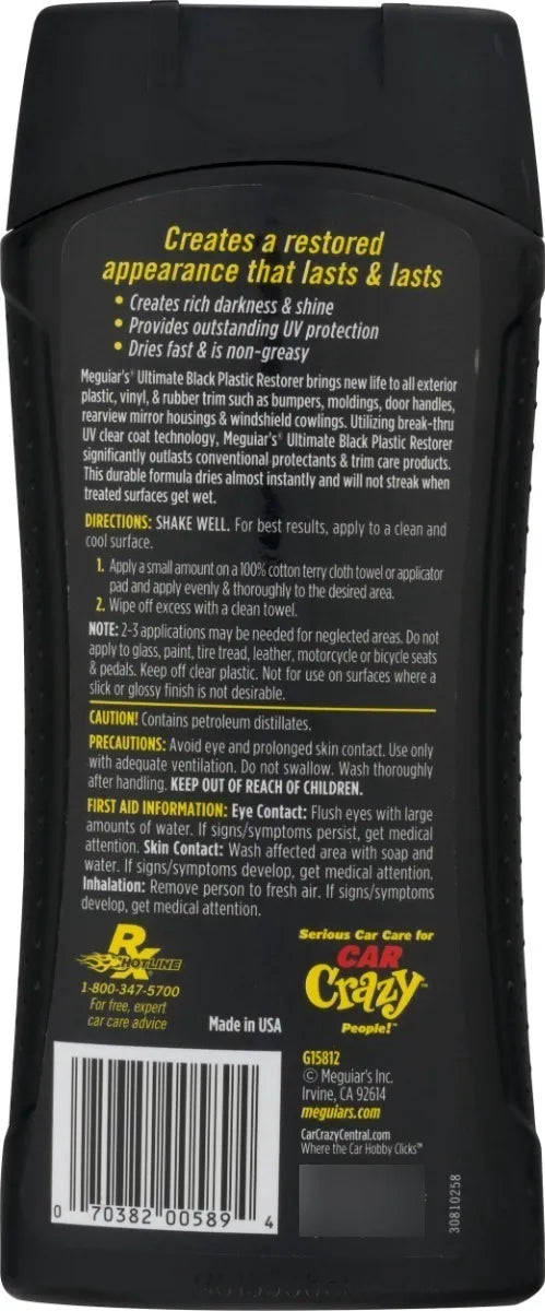 Meguiar's Ultimate Black - Restaurador De Plásticos Negros