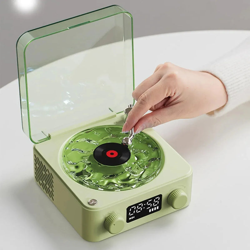 Altavoz Bluetooth Inalámbrico Tocadiscos Retro Led Portátil