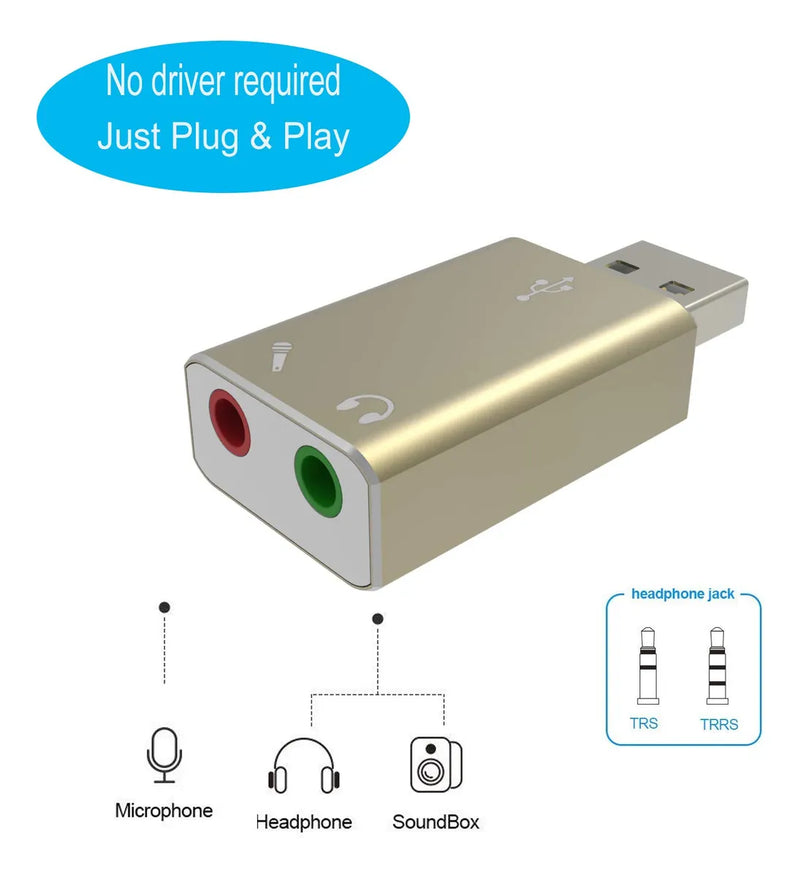 Alleasy Usb Tarjeta De Sonido Adaptador De Audio Usb Adaptad