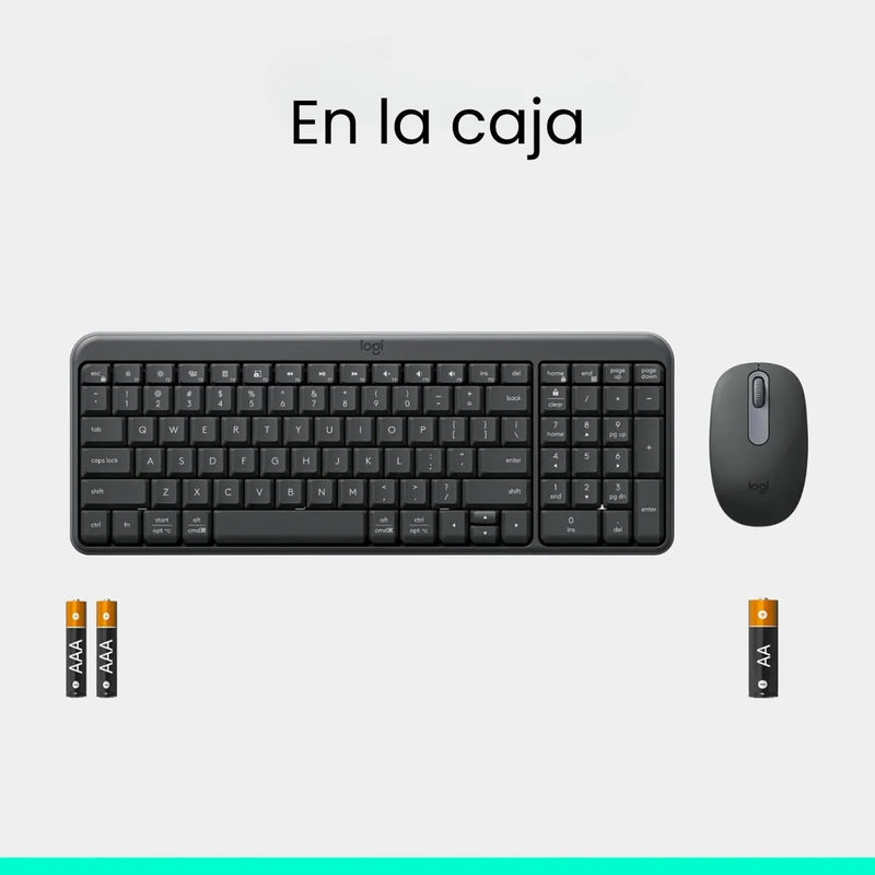 Combo Bluetooth Logitech Mk250, Teclado Y Mouse Compactos Mouse Negro Teclado Negro