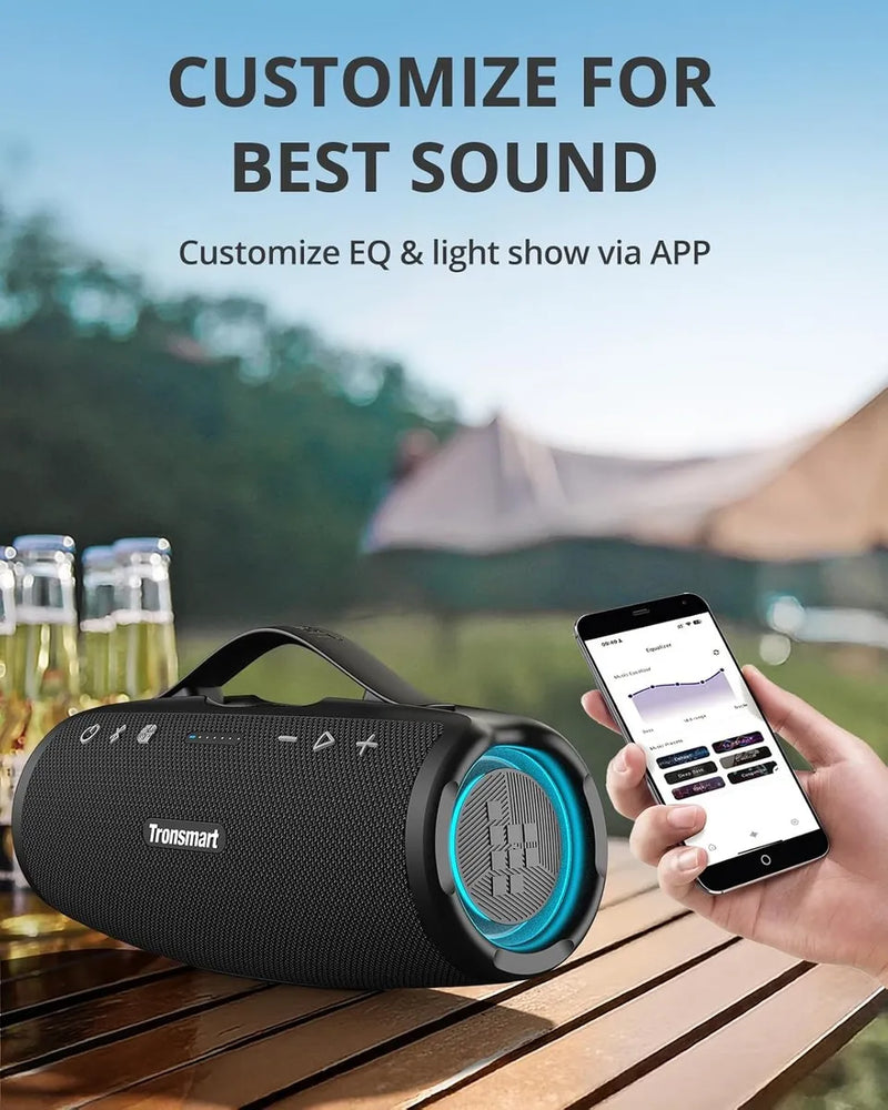 Parlante Tronsmart Mirtune S100 Bluetooth 50w Portátil Led Negro