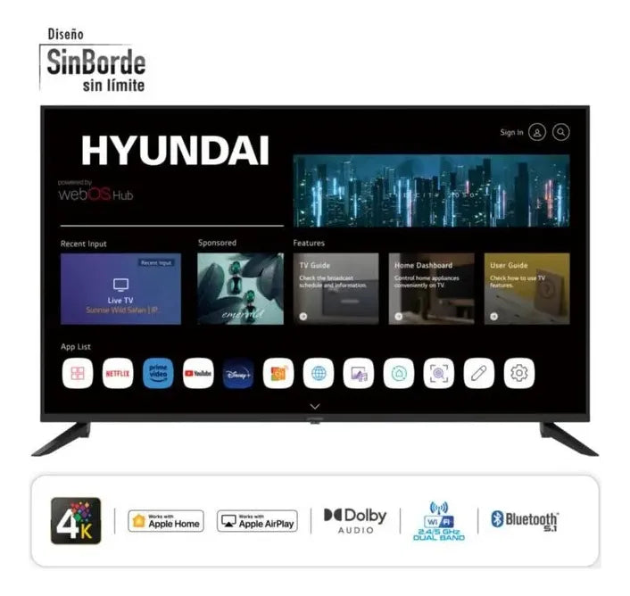 Tv Hyundai Led Smart Uhd 50 - Tv 4k Con Webos Y Netflix