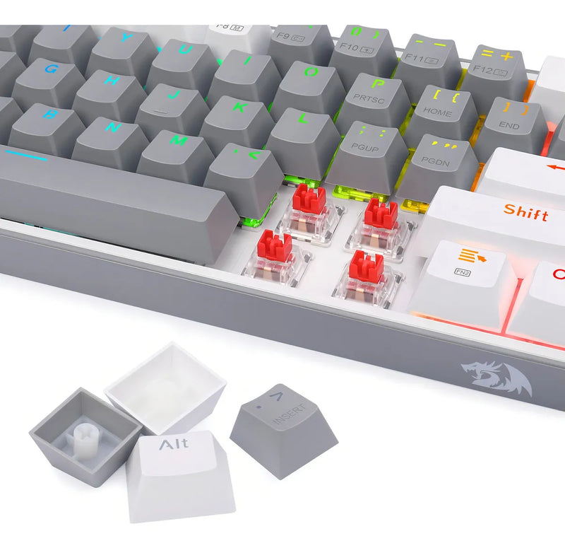 Teclado Bluetooth Redragon Fizz K616 Rgb Gris Blanco Español Idioma Español España