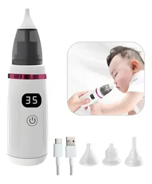 Aspirador Nasal Para Bebés Eléctrico Con Pantalla Digital Blanco
