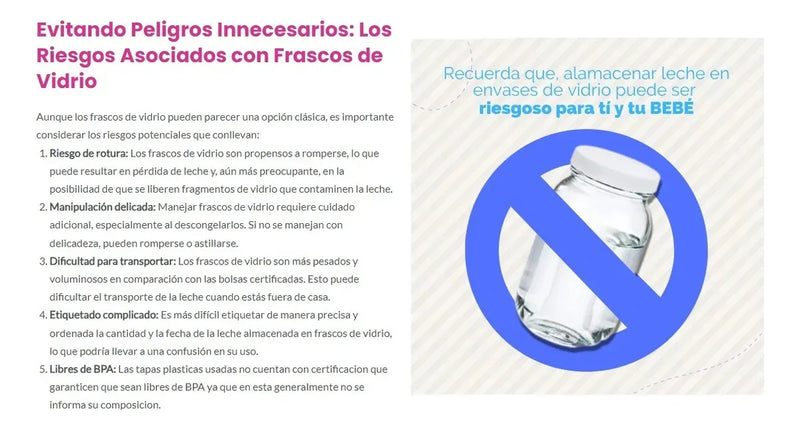 Bolsa Almacenamiento Leche Materna Herméticas Madre Lactante