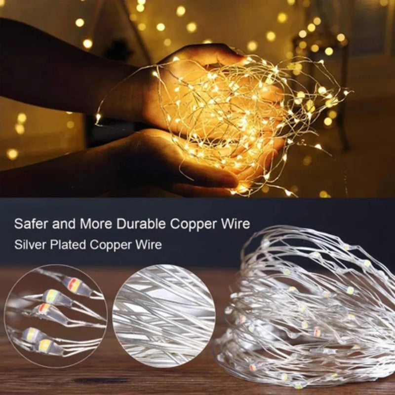 Alambre De Luz Led Navideño 20m Blanco