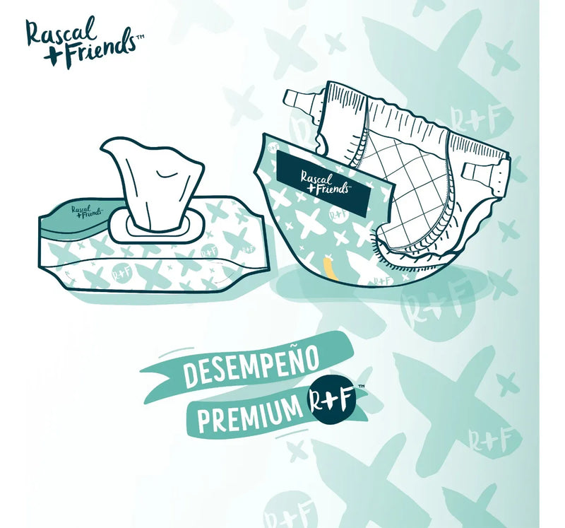 Pañitos Húmedos Premium Rascal Friends Piel Sencible