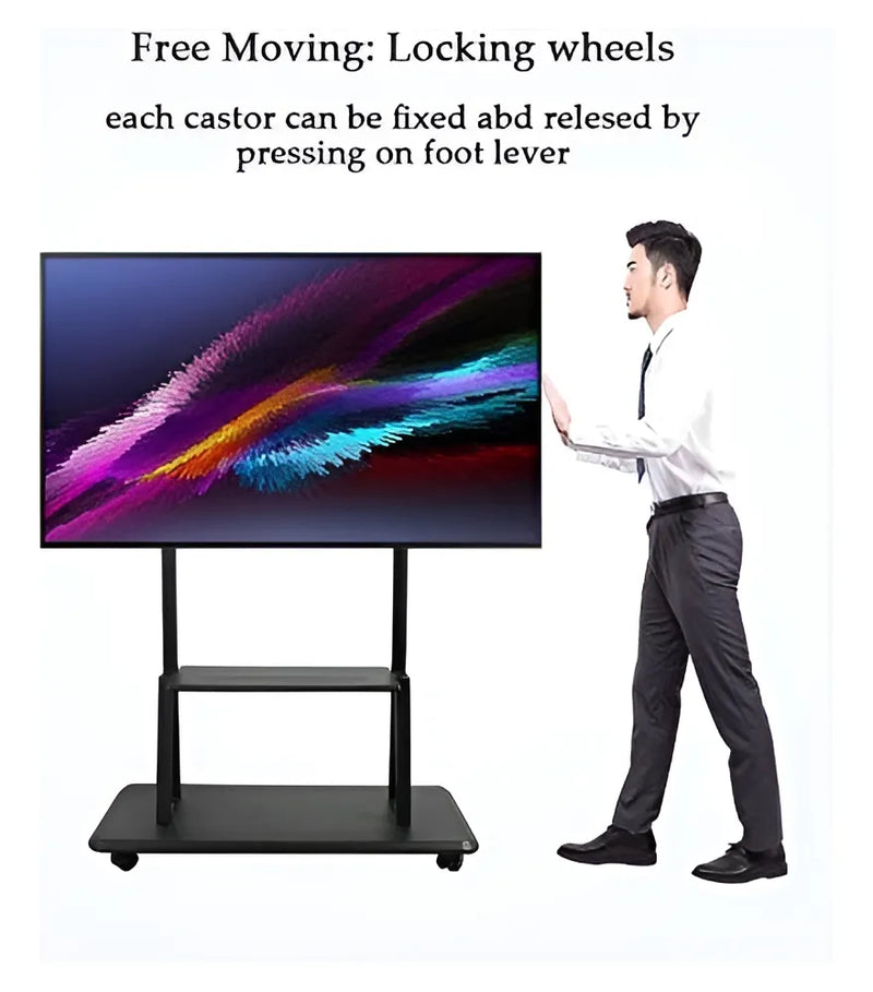 Soporte Pedestal Ruedas 32 A 70/max 50kg Tv Móvil Carrito Color Negro