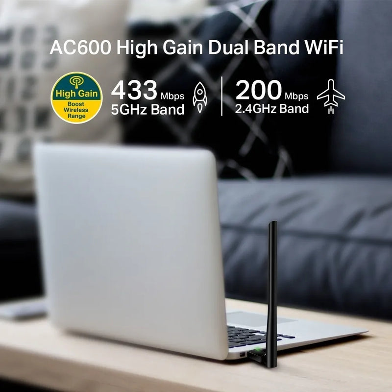Tp-link, Tarjeta Usb Wifi Banda Dual Ac600, Archer T2u Plus