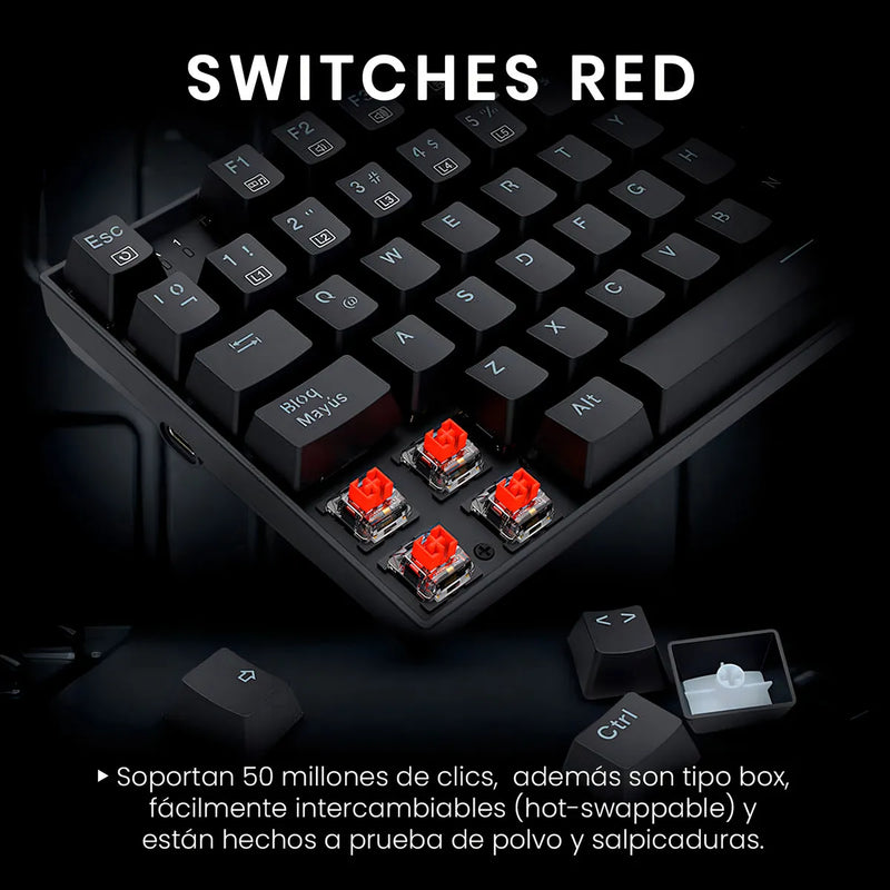 Teclado Gamer Redragon Ziggs K669-rgb Alámbrico, Español, Negro, Red Switch