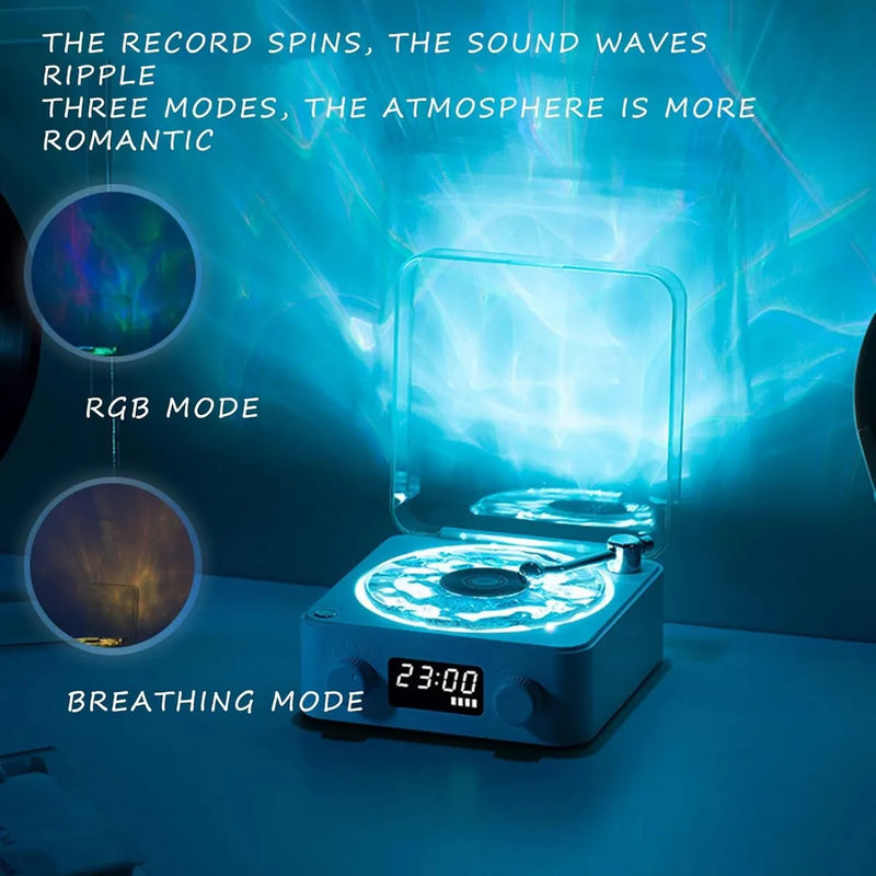 Altavoz Bluetooth Inalámbrico Tocadiscos Retro Led Portátil