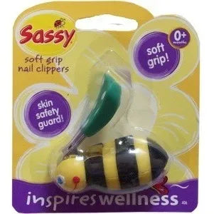 Cortaúñas Para Bebe En Forma Abeja Sassy Ref. 406 Seguro Amarillo Con Negro