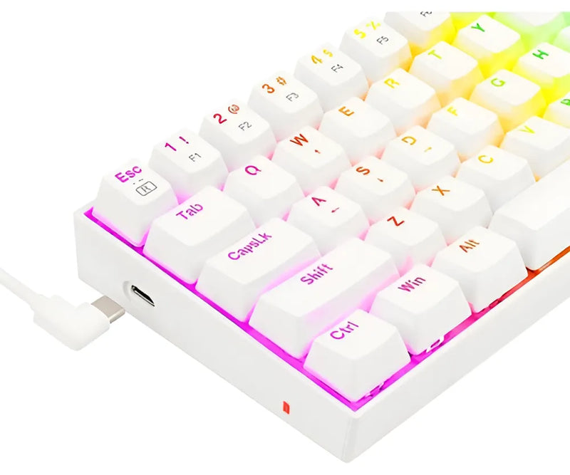 Teclado Mecánico Redragon Dragonborn K630w Red Switch Color Del Teclado Blanco Idioma Inglés Us