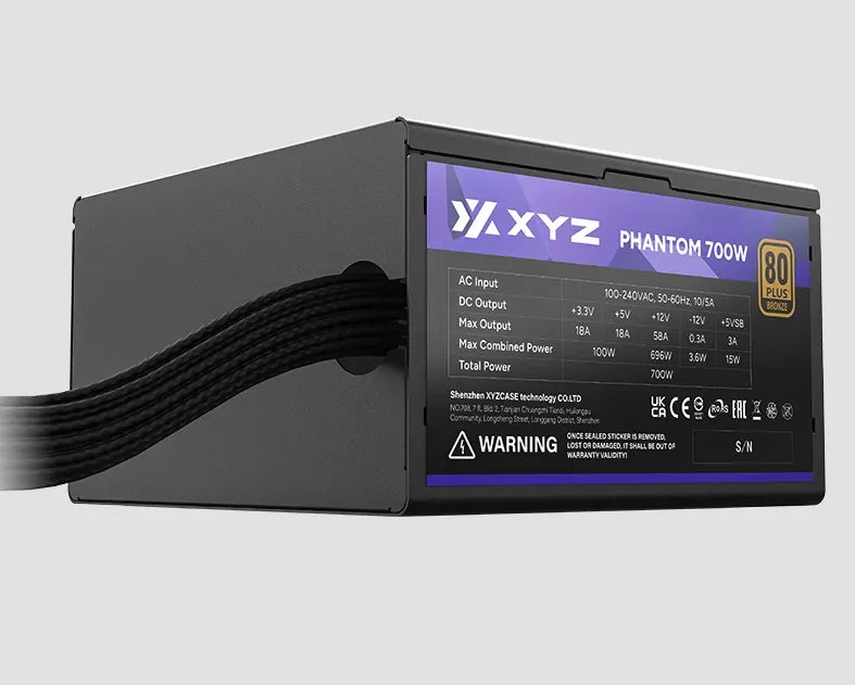 Fuente Poder Xyz Phantom 700w Argb 80+ Bronze Color Negro