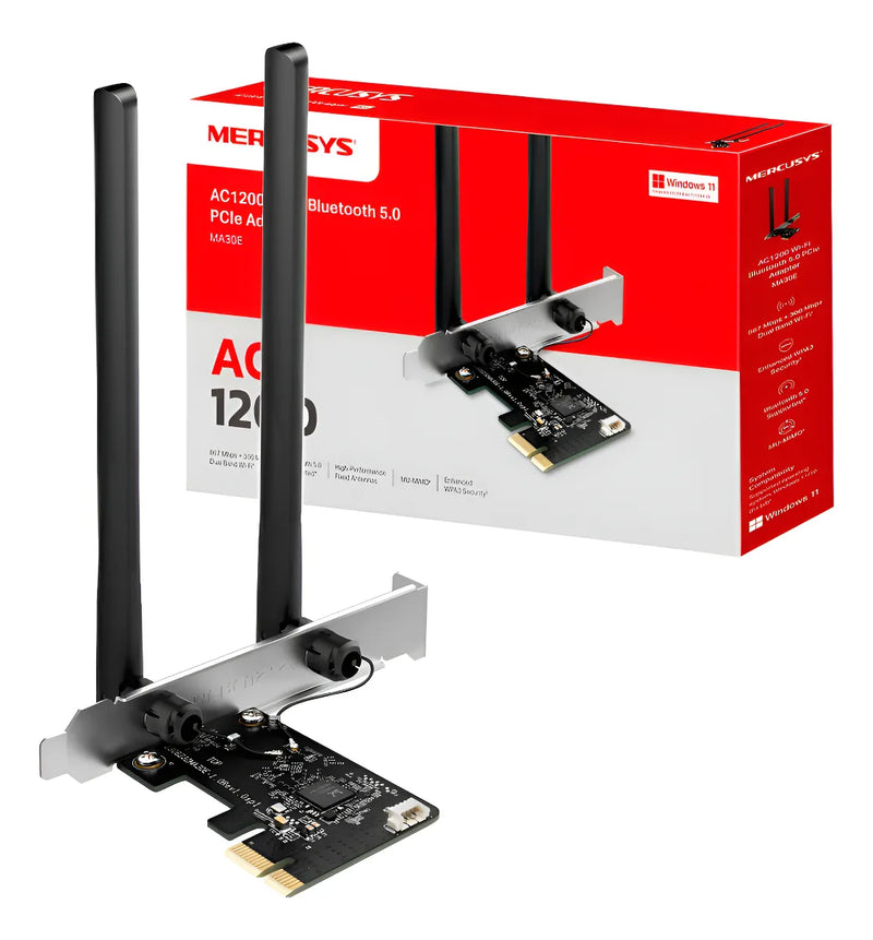 Adaptador De Red Pcie Mercusys Ma30e Wifi Bluetooth Ac1200