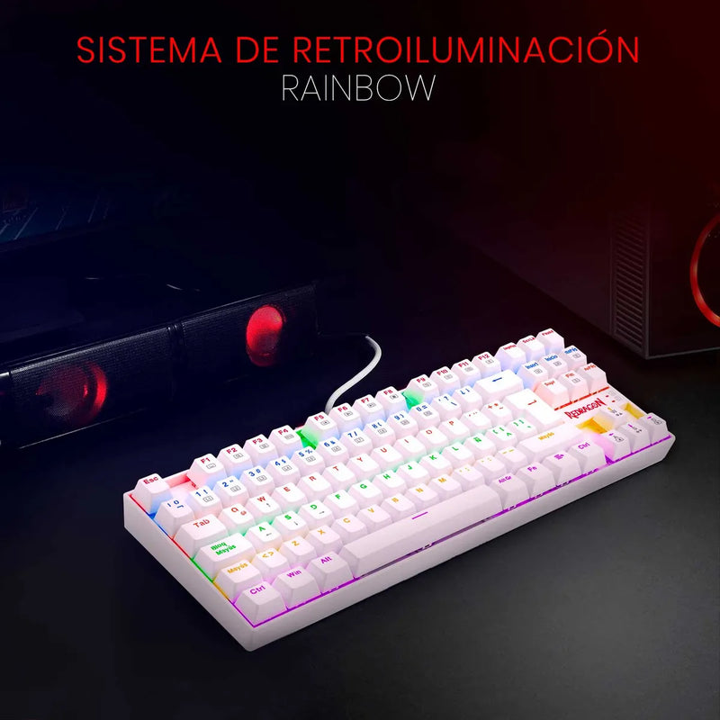 Redragon Teclado Gamer Mecánico K552w-kr Kumara, Switch Red Color del teclado Blanco Idioma Español Latinoamérica