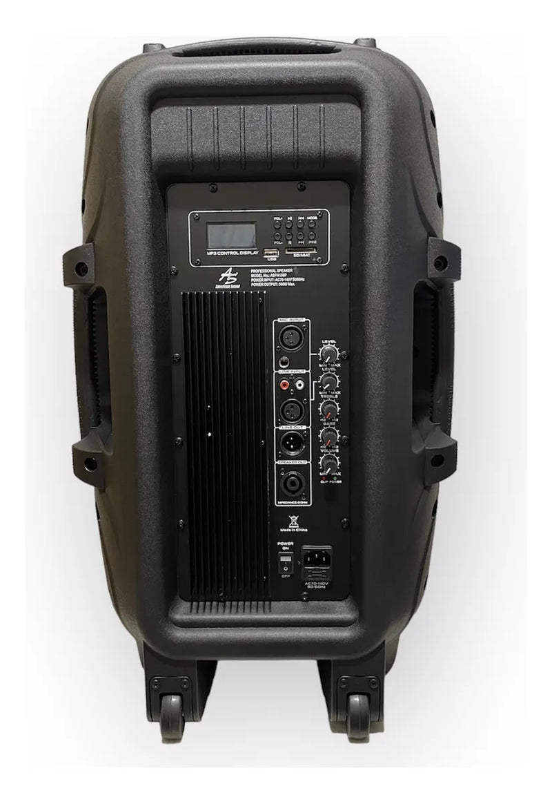 Parlante Activo American Sound 15 + Base Y Mic 8000w Negro