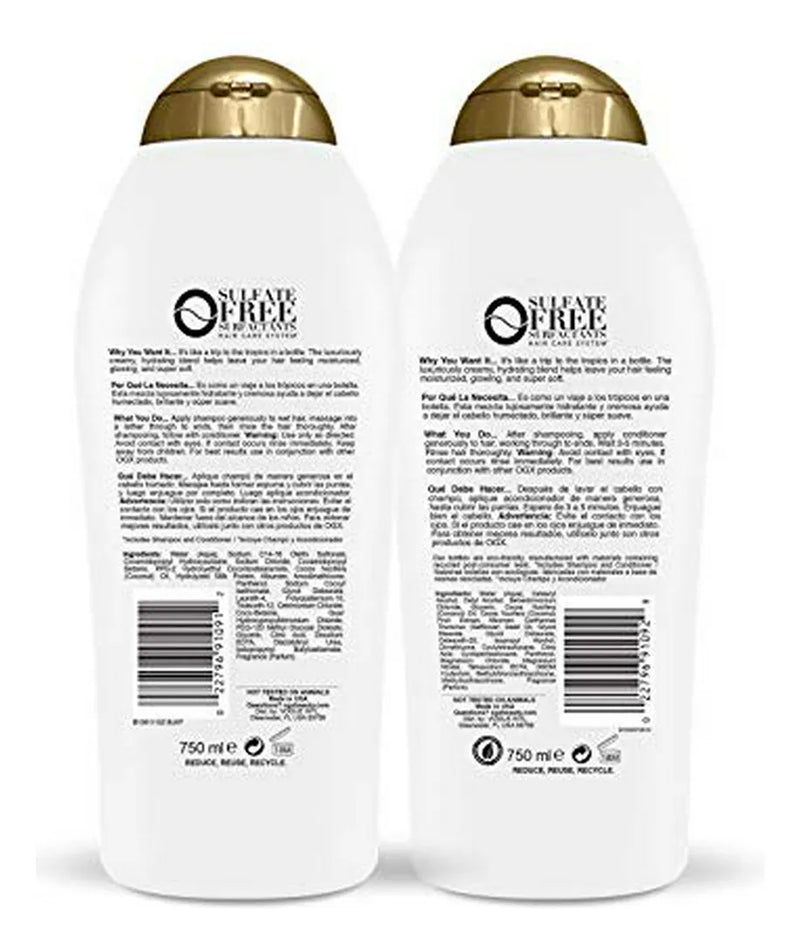 Set De Champú Y Acondicionador Ogx Nourishing + Coconut Milk
