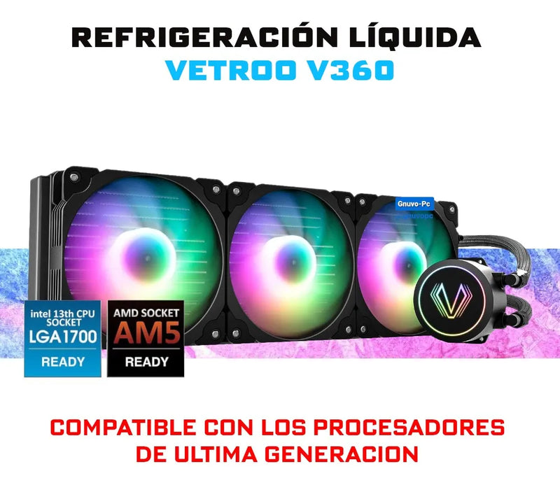 Enfriamiento Liquido Pc 360 Mm Argb Lga 1700 Am5 1200 Negro
