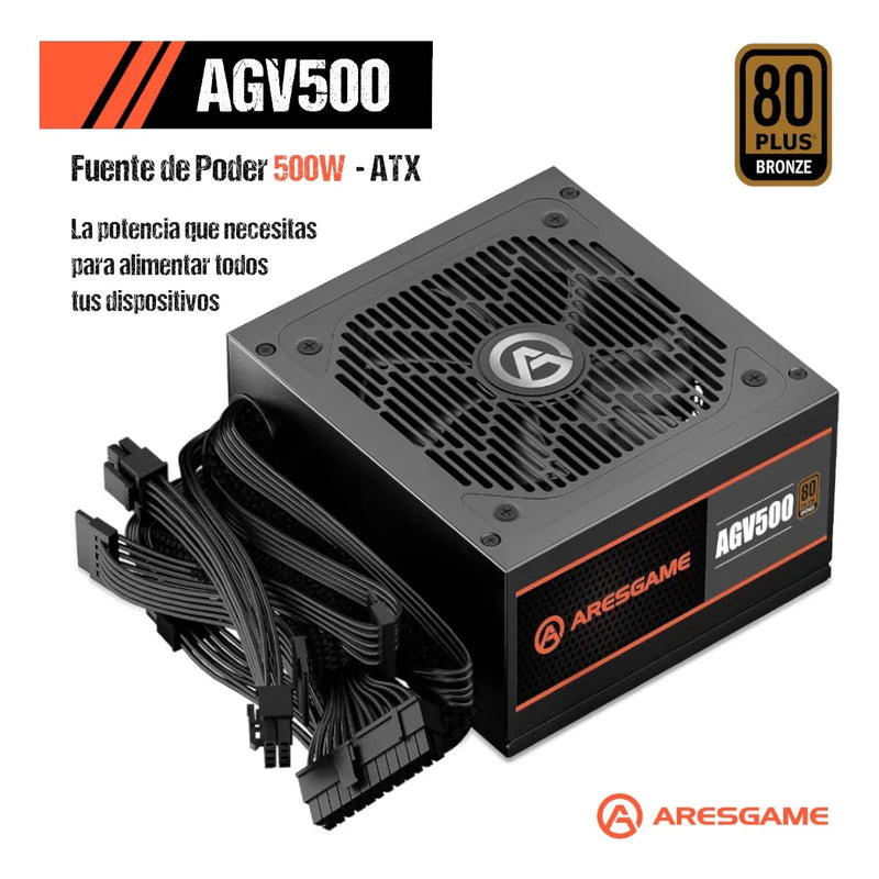 Fuente De Poder 500w Bronce 80+ Reales 500 W 80 Plus Bronze Negro