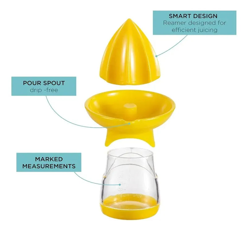 Exprimidor De Limones 2 En 1 Con Spray Boquilla Adaptable Amarillo
