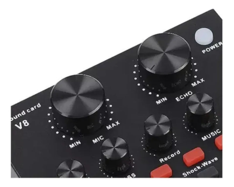 Tarjeta De Sonido V8 Para Pc Smartphone Efectos De Audio Negro
