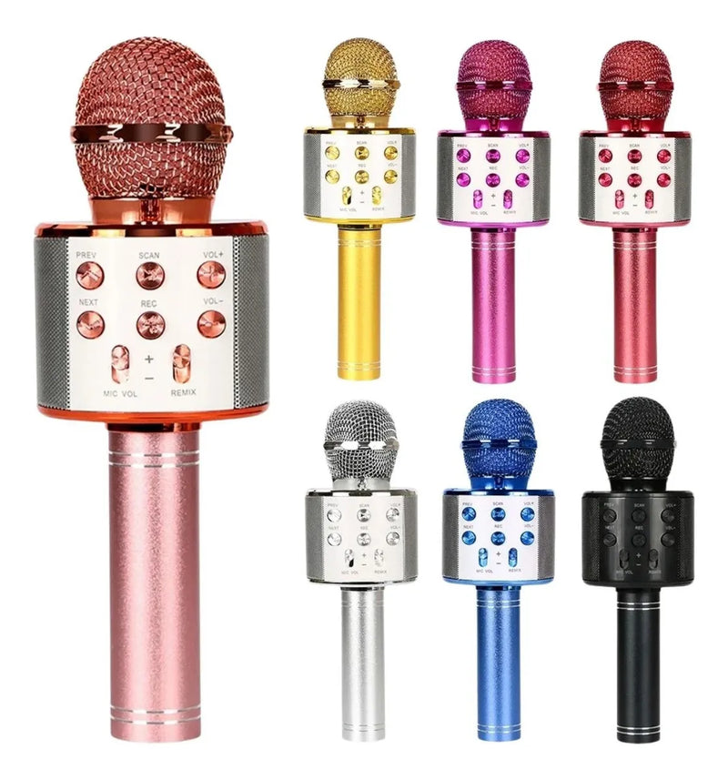Microfono Karaoke Bluetooth -altavoz Ws 858 Color Rosa Chicle