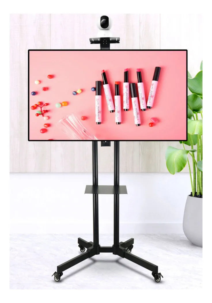 Soporte Tv Pedestal Móvil con Ruedas para Tv 32 A 70 Pulgada Color Negro
