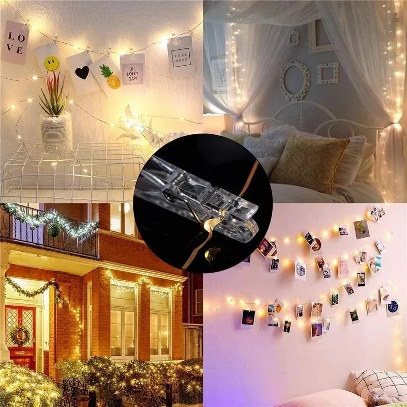 Luz Led Pinza Fotos X10 Luces Gancho Extensión Decorativa A