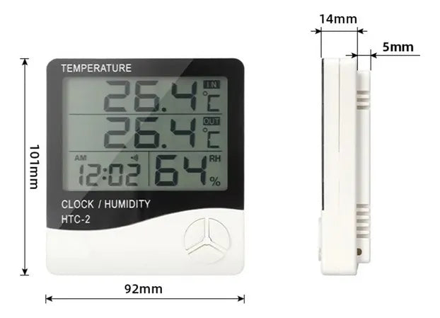 Reloj Termohigrometro Digital Sonda Temperatura Humedad Htc2