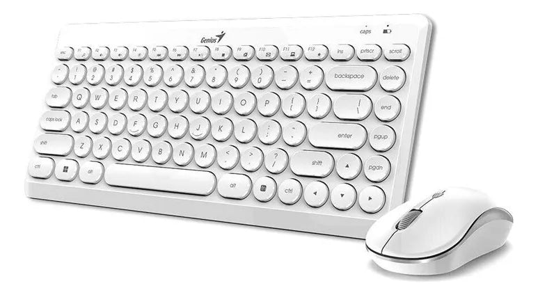 Combo Genius Teclado Y Mouse Q8000 Inalámbrico Tkl Mouse Blanco Teclado Blanco