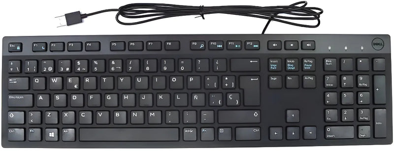 Teclado Dell KB216-BK-LTN QWERTY español latinoamérica color negro