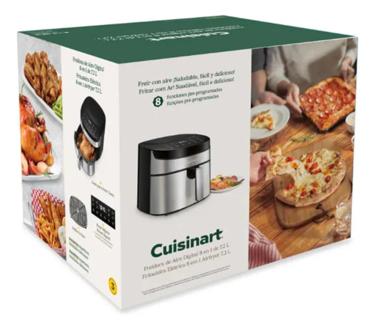 Freidor De Aire Digital 8 En 1 De 7.2l Cuisinart Air700brfp Color Gris