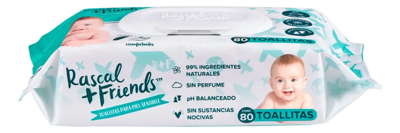 Pañitos Húmedos Premium Rascal Friends Piel Sencible