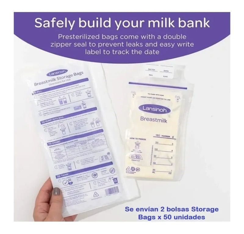 Bolsas Almacenamiento Leche Materna Lansinoh X 100 Unidades