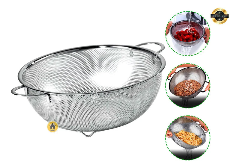 Colador Escurridor Para Alimentos Fritos Metal Galvanizado Disponible