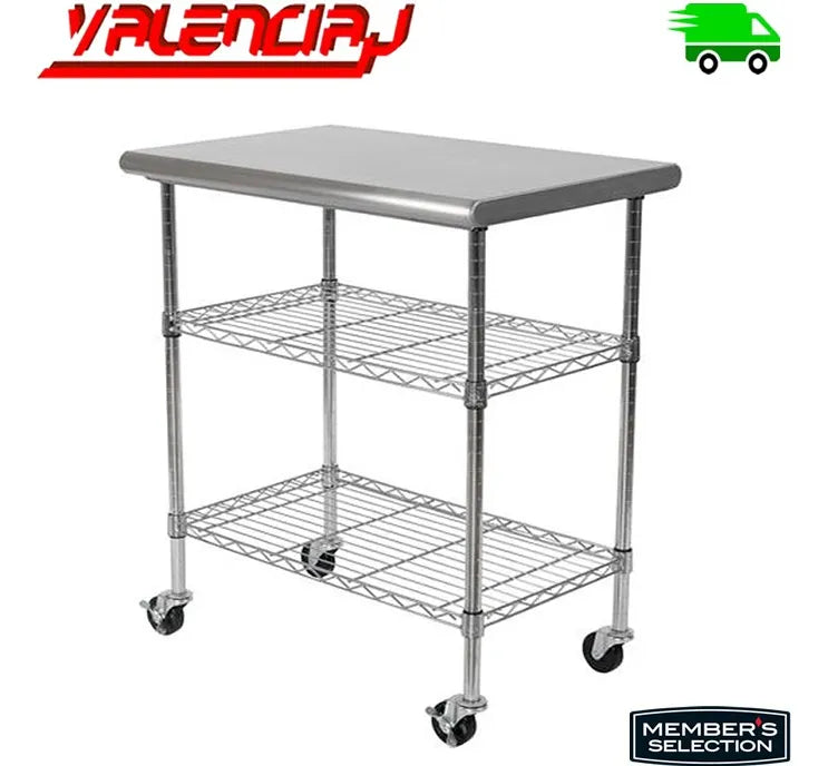 Mesa Cocina Acero Inoxidable 76x51x91 Cms Liso Cromado