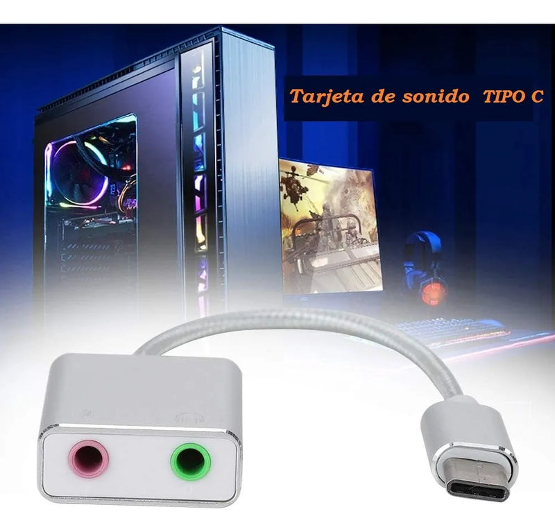 Adaptador De Sonido Tipo C - Plug Microfono- Plug Audifonos