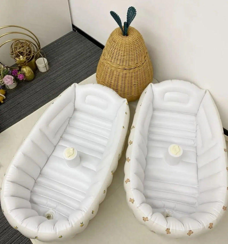 Bañera Inflable Bebé Blanco Ositos
