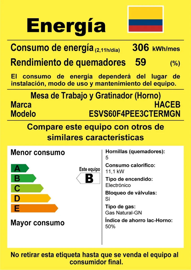 Estufa Orégano Haceb Ultra 60 Cms Inox Gas Natural Inoxidable Gas Natural