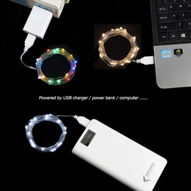 Alambre De Luz Led Navideño 20m Blanco