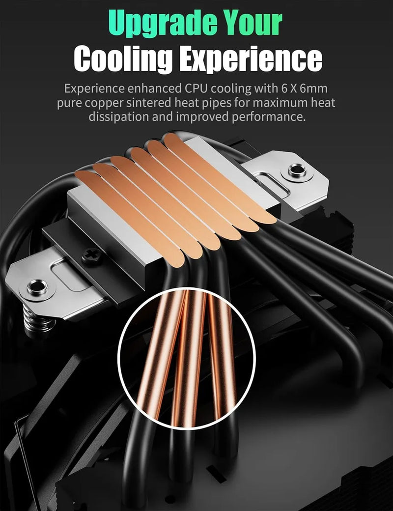 Cooler Uphere Rbg Negro De 6 Heatpipes Y 2 Fanes De 12cm
