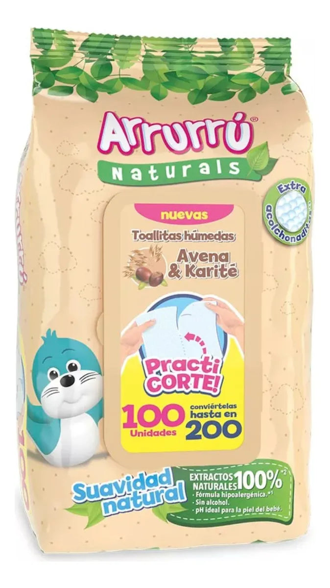 Toallas Humedas Arrurru Avena Karite X100 Und