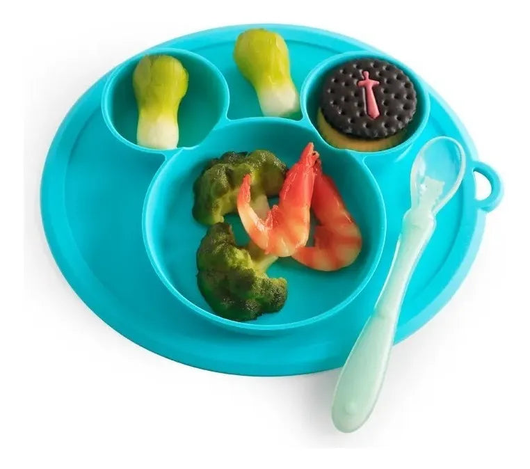 Plato En Silicona Bebe Antideslizante Colores Hydg-2 Color Azul Marino