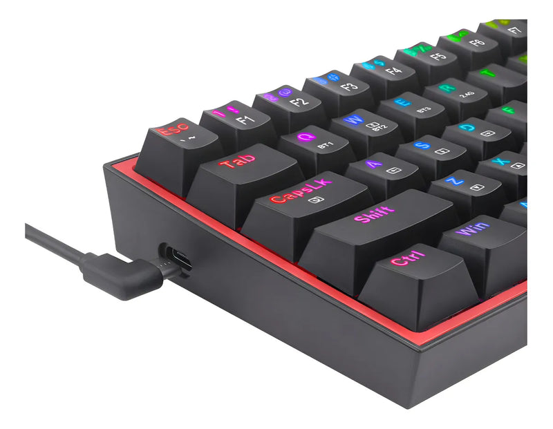 Teclado Mecánico Redragon Fizz Pro K616 Rgb Wireless Dual Color Del Teclado Negro Idioma Español Latinoamérica