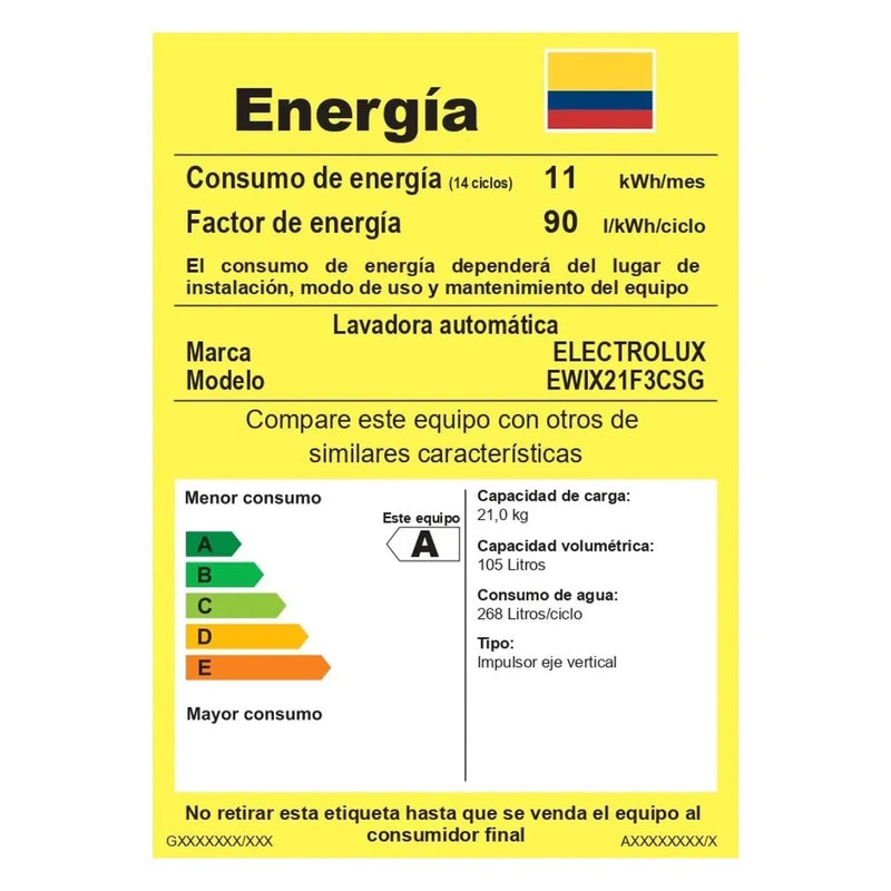 Lavadora Electrolux carga superior 21Kg essential care gris EWIX21F3CSG